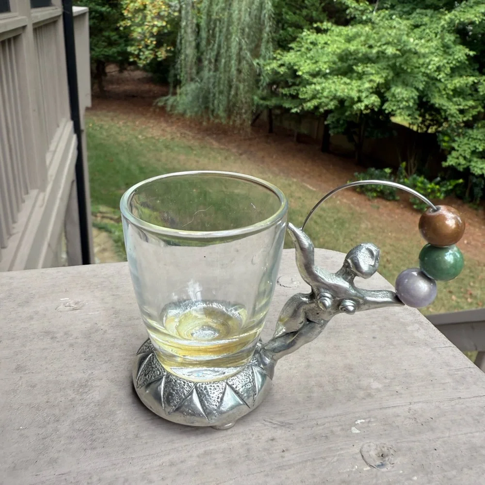 Set of 2 Sheffield A Bodemod Fine Pewter shot glasses